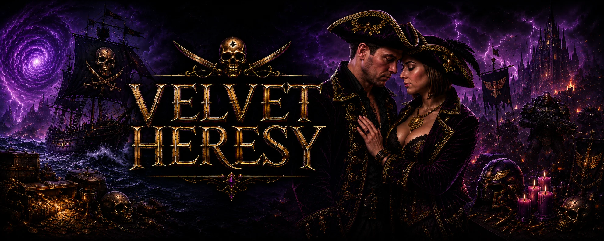 Velvet Heresy fantasy pirate banner
